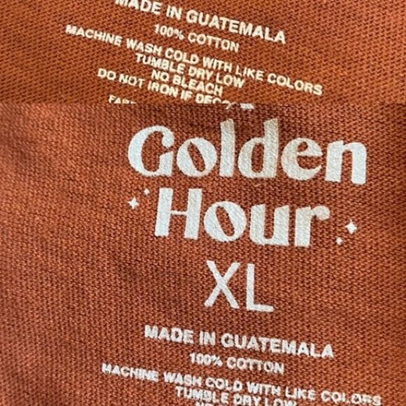 NWT Urban Outfitters Dia Pacheco X Golden Hour T-Shirt Women's XL Brown Artsy - Picture 12 of 15